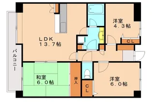 清喜スカイマンション二日市【5階】の間取り