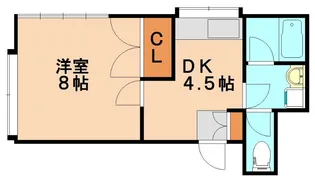 コーポ瀬戸口【203号室】の間取り