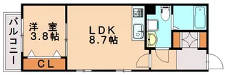 ウェリス南福岡【303号室】の間取り
