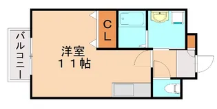 フライ・ハイト通古賀【1階】の間取り