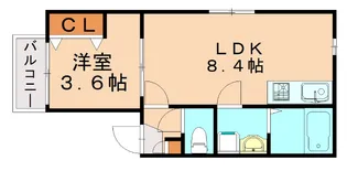 コートスタイル二日市駅前【1階】の間取り