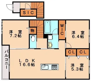 ガーデンズジオA【2階】の間取り