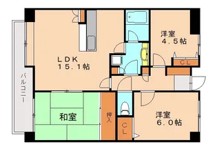 清喜スカイマンション二日市【602号室】の間取り