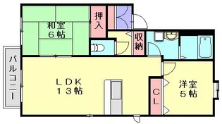 コモンシティ紅葉ヶ丘西【202号室】の間取り