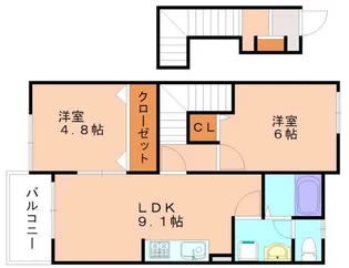 カルム・ヴィラⅡ【202号室】の間取り