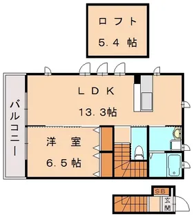 福岡県福津市中央5丁目【アパート】の間取り