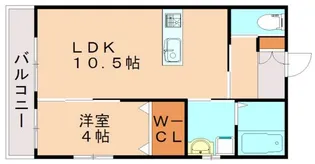 福岡県古賀市中央4丁目【アパート】の間取り