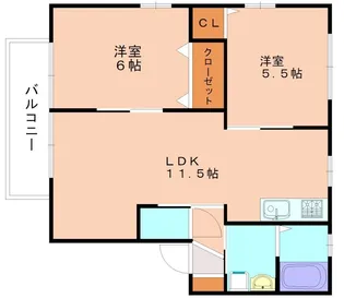 福岡県宗像市桜美台【アパート】の間取り