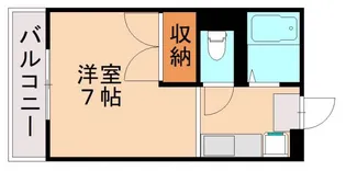 レオパレス赤間【102号室】の間取り