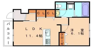 ユニットロル手光 B【1階】の間取り