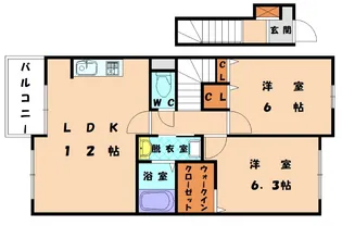 リバーサイド川寄【203号室】の間取り