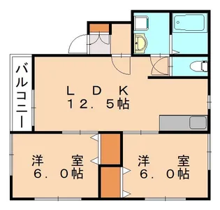 福岡県宗像市三郎丸5丁目【アパート】の間取り
