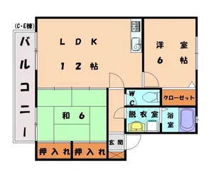 リシェス舞の里E【202号室】の間取り