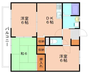 福岡県宗像市和歌美台【アパート】の間取り
