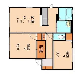 福岡県宮若市本城【アパート】の間取り