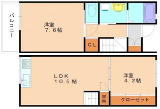 2LDKの間取り画像
