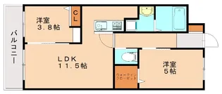 福岡県福津市花見の里3丁目【マンション】の間取り