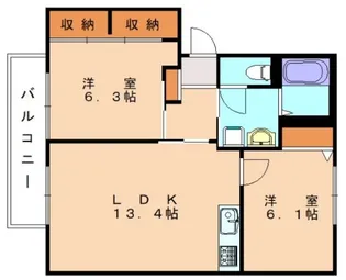 福岡県宗像市土穴2丁目【アパート】の間取り