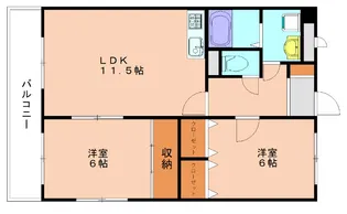インフィニティ舞の里【204号室】の間取り