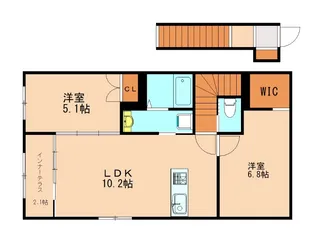 福岡県古賀市日吉3丁目【アパート】の間取り
