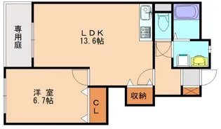 福岡県福津市津屋崎5丁目【アパート】の間取り