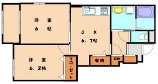 福岡県福津市津屋崎5丁目【アパート】の間取り