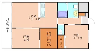 シルヴィオ日蒔野【303号室】の間取り