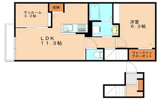 アンシャンテ自由ヶ丘【2階】の間取り
