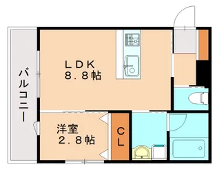 フィーリックス古賀中央【1階】の間取り