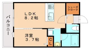 フィーリックス古賀中央【2階】の間取り