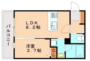 フィーリックス古賀中央【301号室】の間取り
