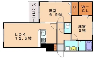 プレステージ福津B【103号室】の間取り