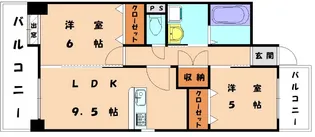 レシェンテ・ヴィラ福間【401号室】の間取り