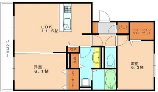 メゾンブランシュ【3階】の間取り