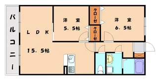 ロジュマン古賀Ⅲ【101号室】の間取り