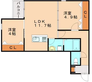 ペーナ・バリオ Ⅱ棟【2階】の間取り