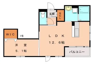 Soleil Koga(旧:パースペクティブ古賀マテリア)【1階】の間取り