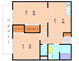 カロス古賀A【102号室】の間取り