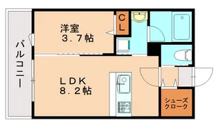 フィーリックス古賀中央【1階】の間取り