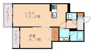 シャーメゾンソレアード【102号室】の間取り
