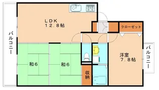 シャトーリキマス【405号室】の間取り