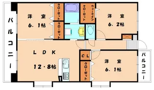 アグリガーデン福間駅前【505号室】の間取り