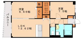 グレージュ.ラ.カノン【405号室】の間取り