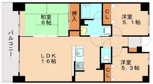 ロワールマンション古賀【402号室】の間取り
