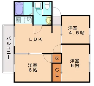 サンビレッジ福間D【201号室】の間取り