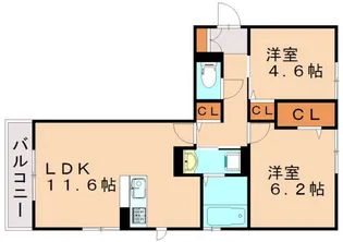 トレッフル【201号室】の間取り