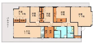 ジョイフル古賀【6階】の間取り