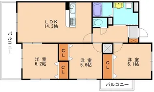 ボヌールプラージュⅡ【1階】の間取り
