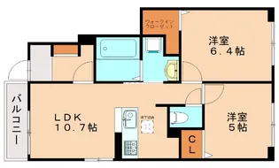 ヒルズ津屋崎II【1階】の間取り