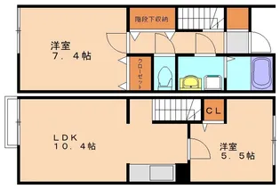 レオネクスト水晶館Ⅲ【104号室】の間取り
